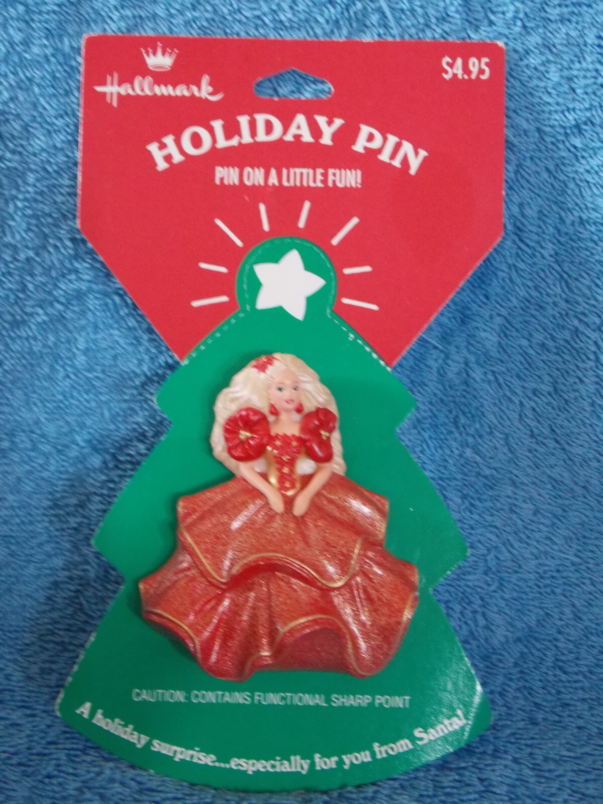 New 1995 Hallmark Barbie Holiday Pin Brooch