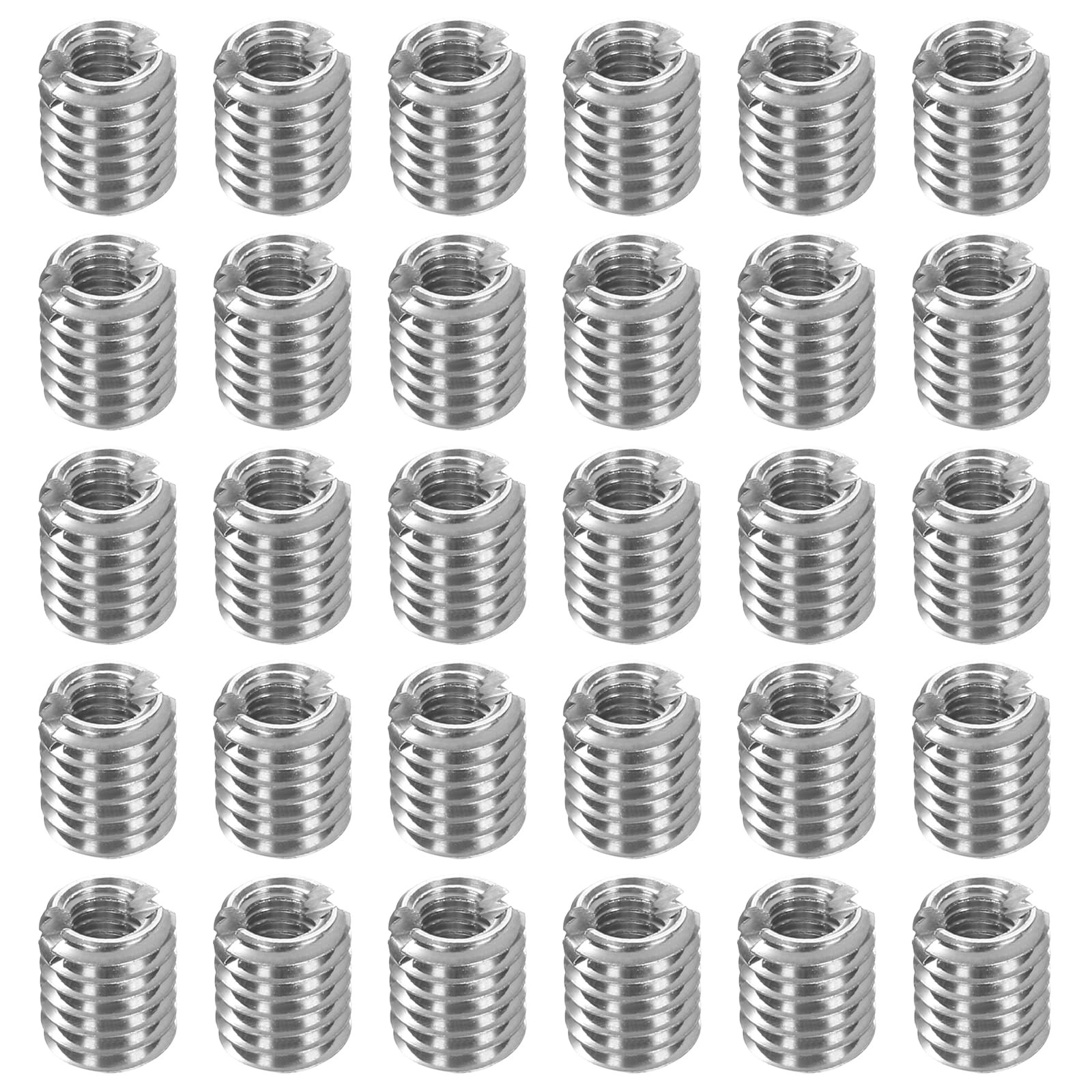 uxcell 30Pcs Threaded Insert, Stainless Steel M3-0.5 M3 x M5 x 6mm, Silver