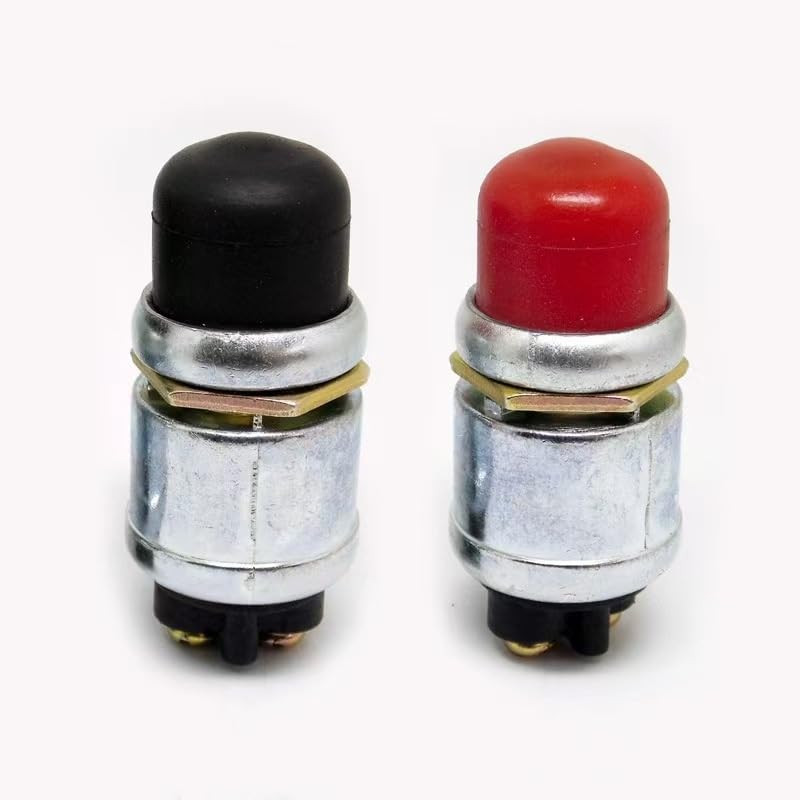 2Pcs Waterproof Momentary Push Button Switch 12V and 24V Engine Start Push to St