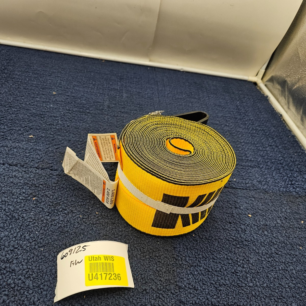 Kinedyne 422721 4" x 27' Cargo Winch Strap with 4" Flat Hook Yellow