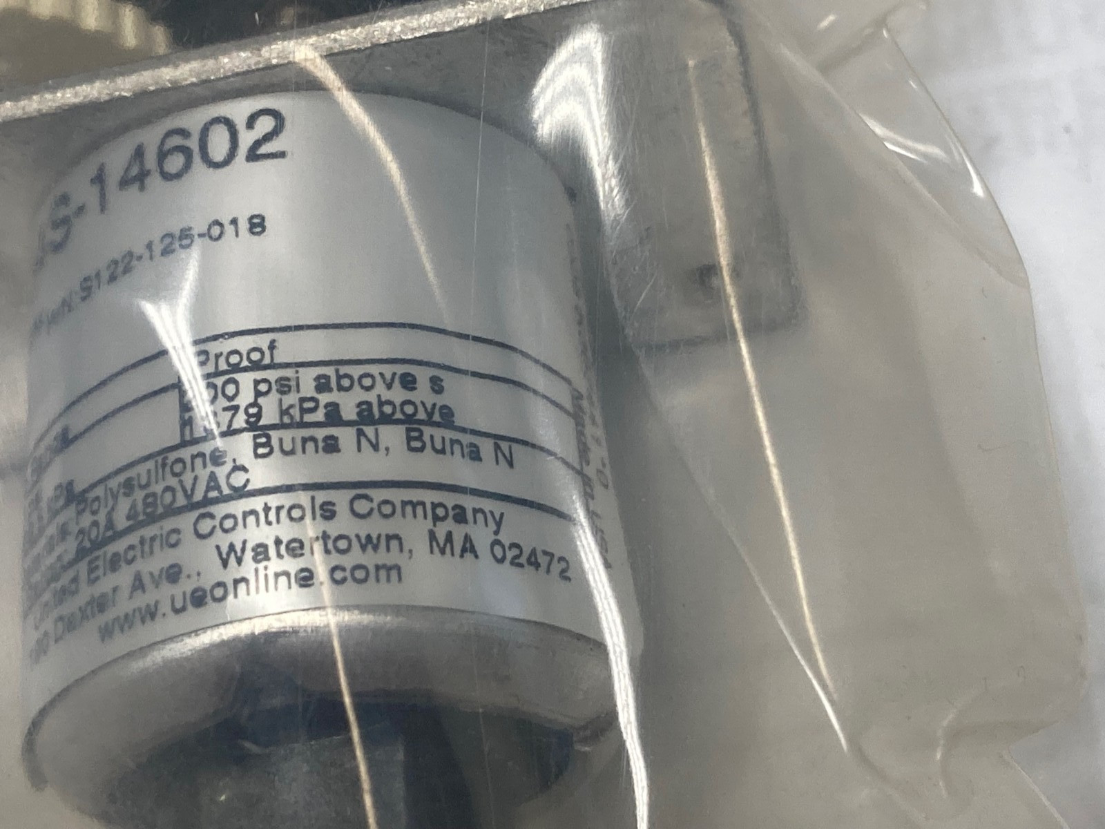 United Electric J54S-14602, Pressure Switch 20A, 480VAC