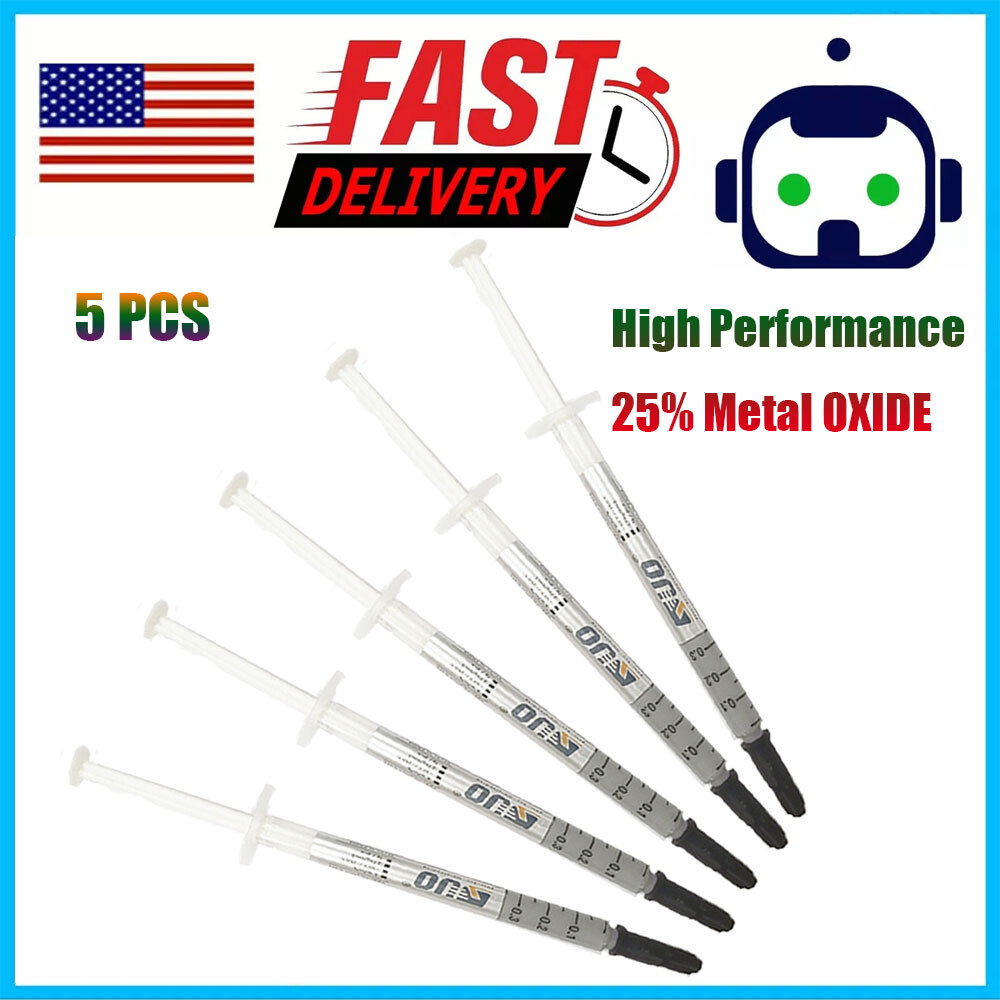 5PCS High Performance Silver Thermal Grease CPU Heatsink Compound Paste Syringe