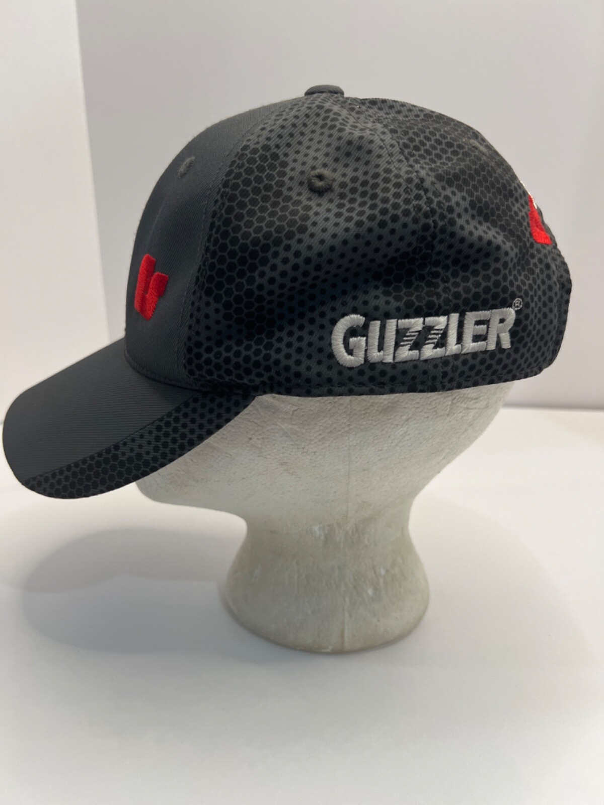 F S Solutions Red on Gray Black Hat Cap Hook Loop Victor Guzzler Vacum Equipment