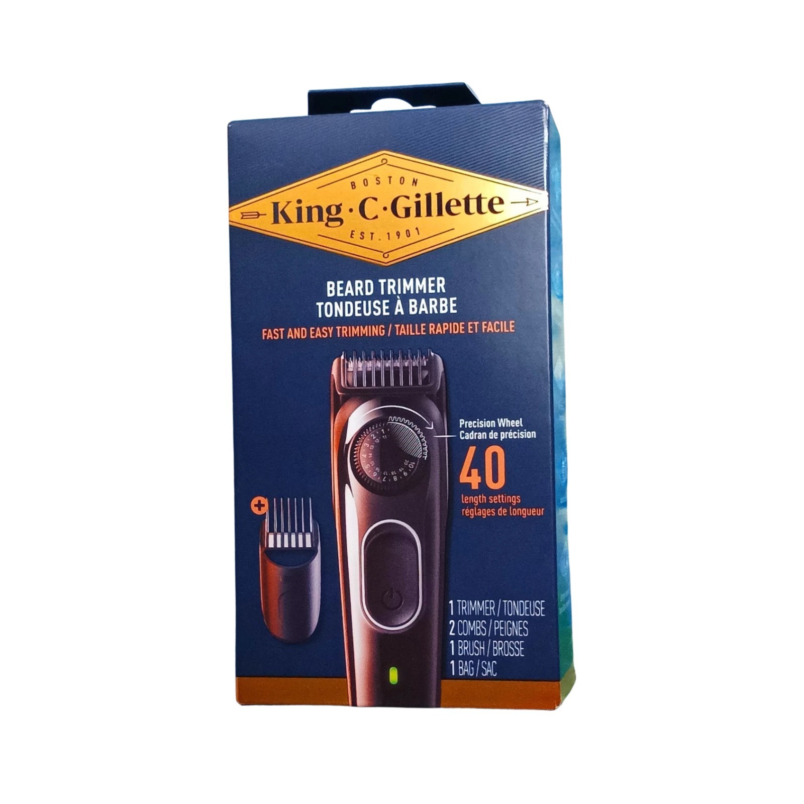 King C. Gillette Beard Trimmer 40 Beard Length Settings Cordless - 5800 Model