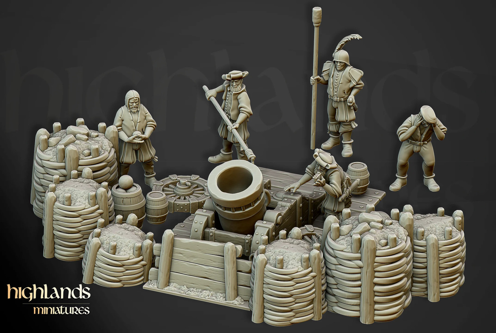 Imperial Mortar Battery - 28-32mm Sunland - Resin Tabletop Miniature