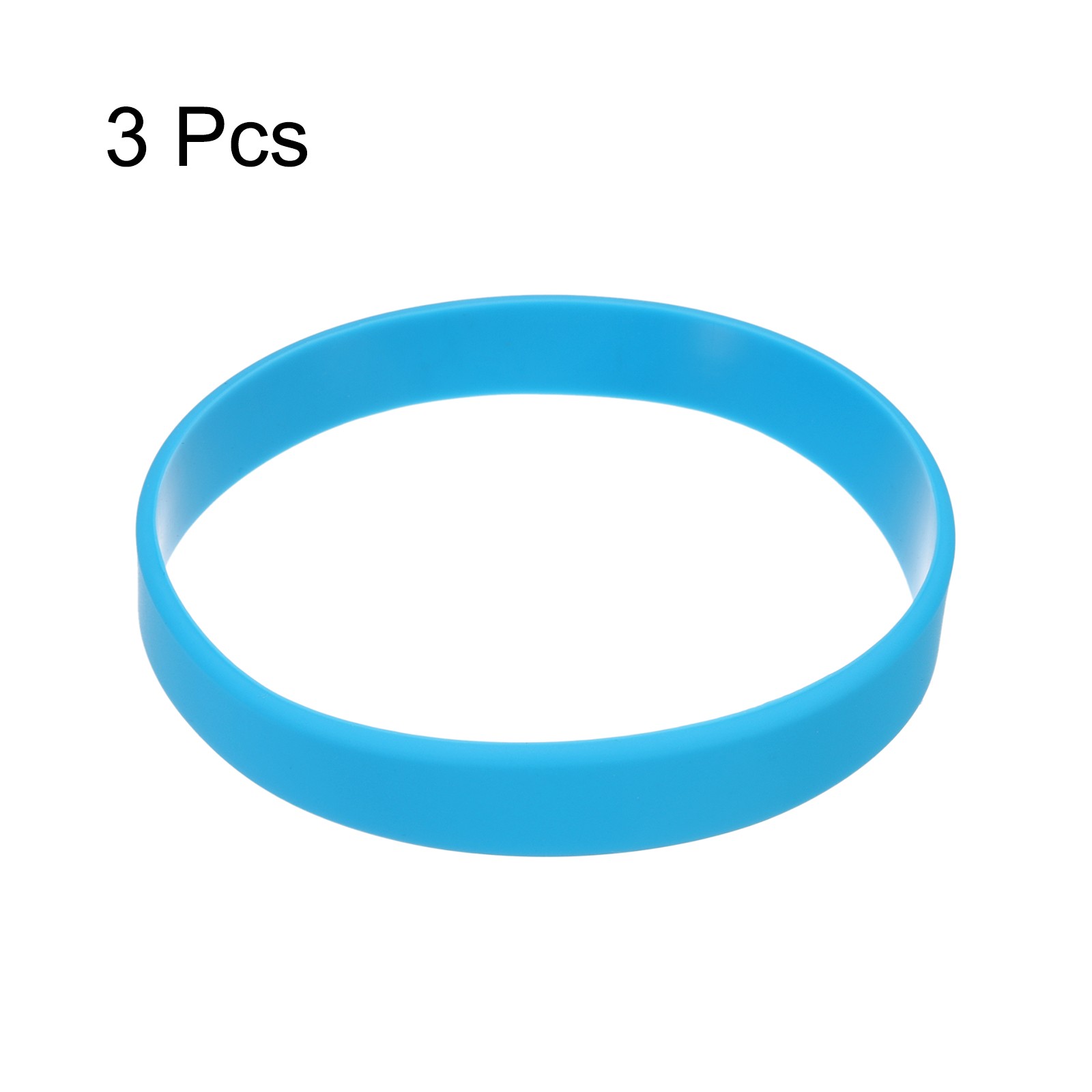 3Pcs Bracelets Wristbands 1/2 Inch Width 8.5" Length Light Blue