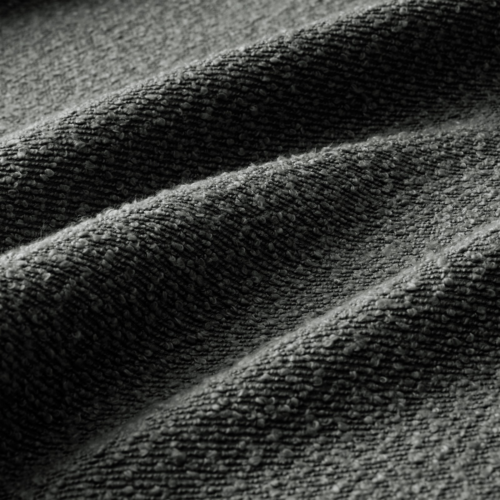 Modern Boucle Fabric Sofa, Dark Grey Couch, Sturdy & Comfortable, 32x32x20