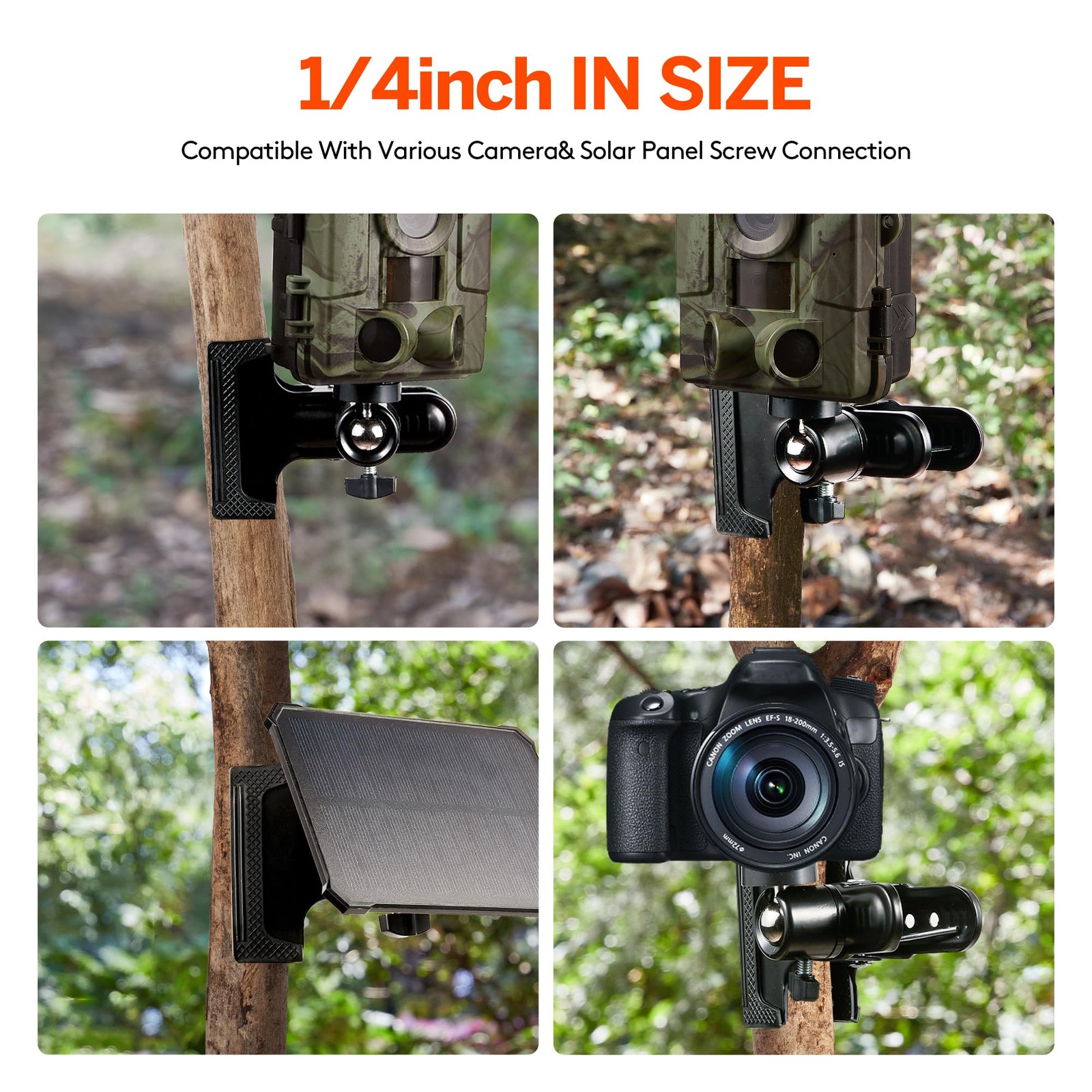 ALTIN Trail Camera Clip Mount, 2 Pack Tracking Bracket, 360 Black