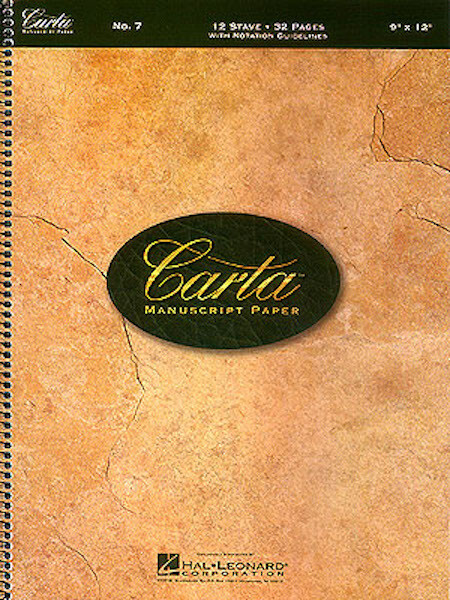 No 7 Carta Manuscript Paper Spiral Bound Music Sheet 9x12 12 Staves 32 Pages