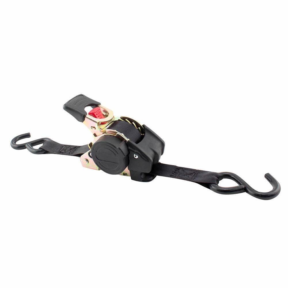 Erickson 34415 Pro Series Black Retractable Ratcheting Tie-Down Strap (Pack of 2