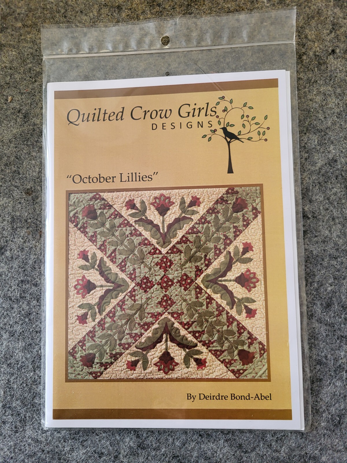 New October Lillies Quilt Pattern by Deirdre Bond-Abel Quilted Crow Girls Design