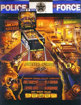 GREAT! Williams Police Force pinball machine UPGRADED...