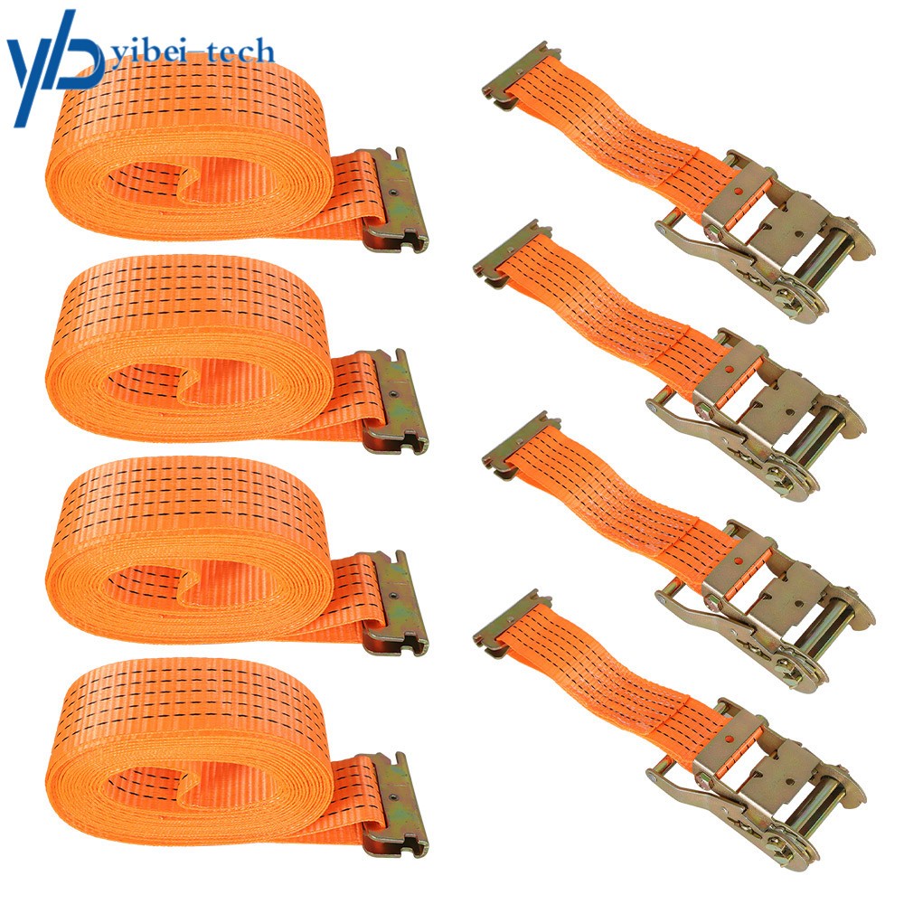 4 Pack 2"×20' 4400 lbs E-buckle Ratchet Straps Tie Down Heavy Duty