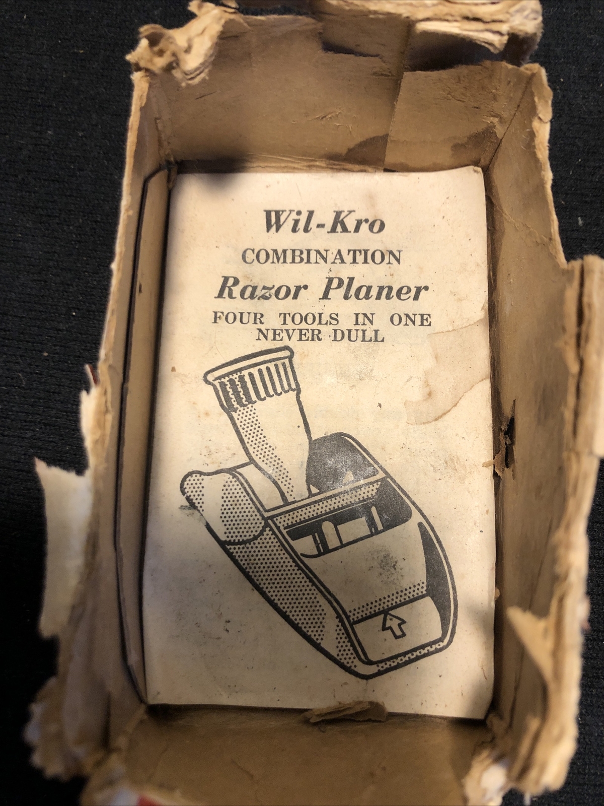 Vintage Wil-Kro Combination Razor Planer w/ Instructions USA Nice!