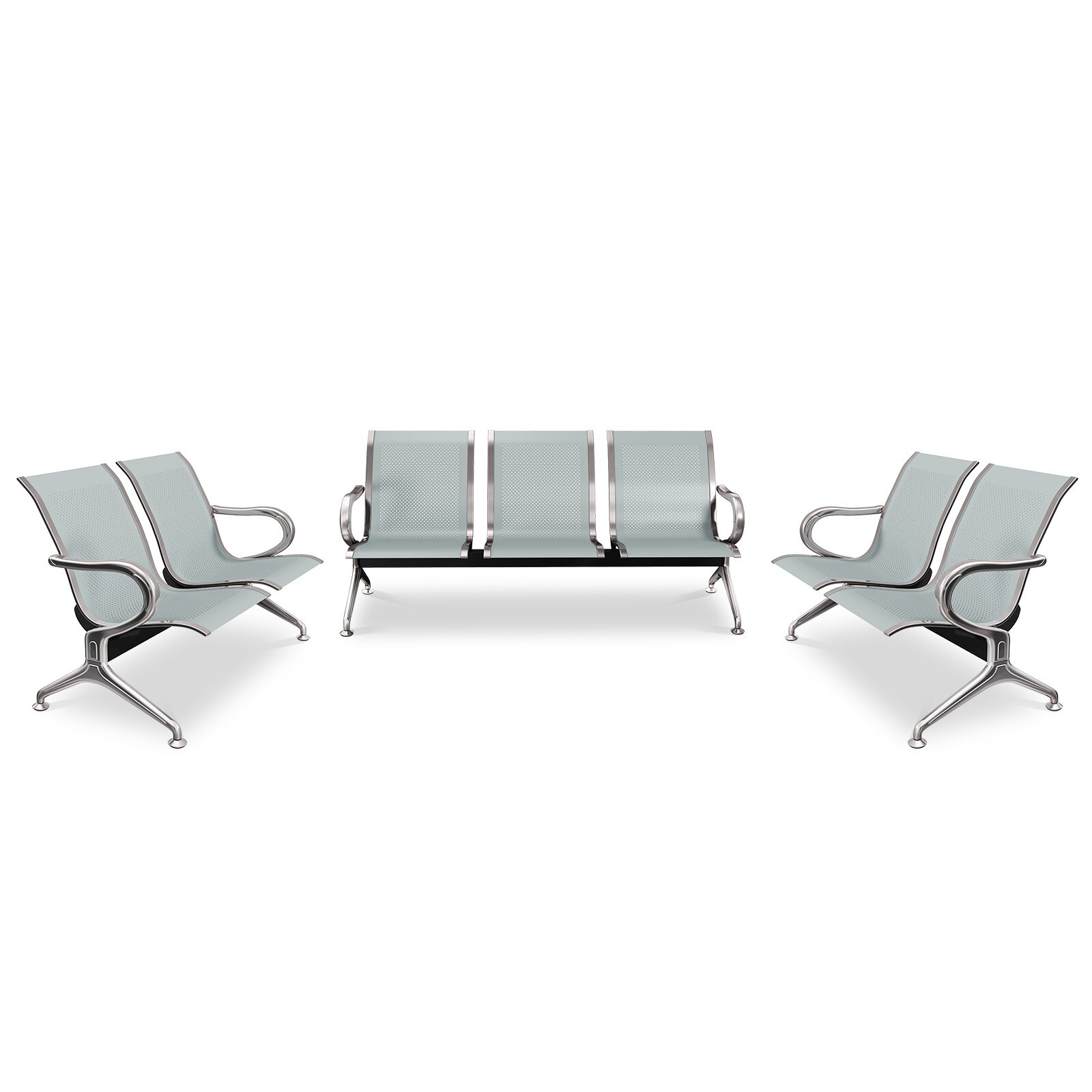 7 Seater Reception Chair Waiting Room Bench Sofa for Airport Office Bank Salon