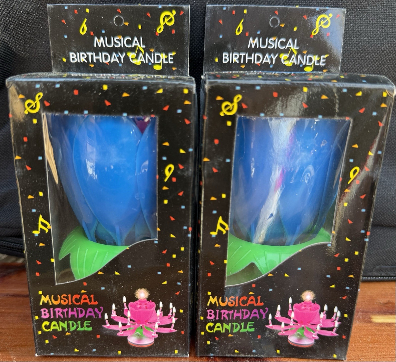 Lot(2) Of Rotating Birthday Lotus Candles- Opens And Plays Happy Birthday