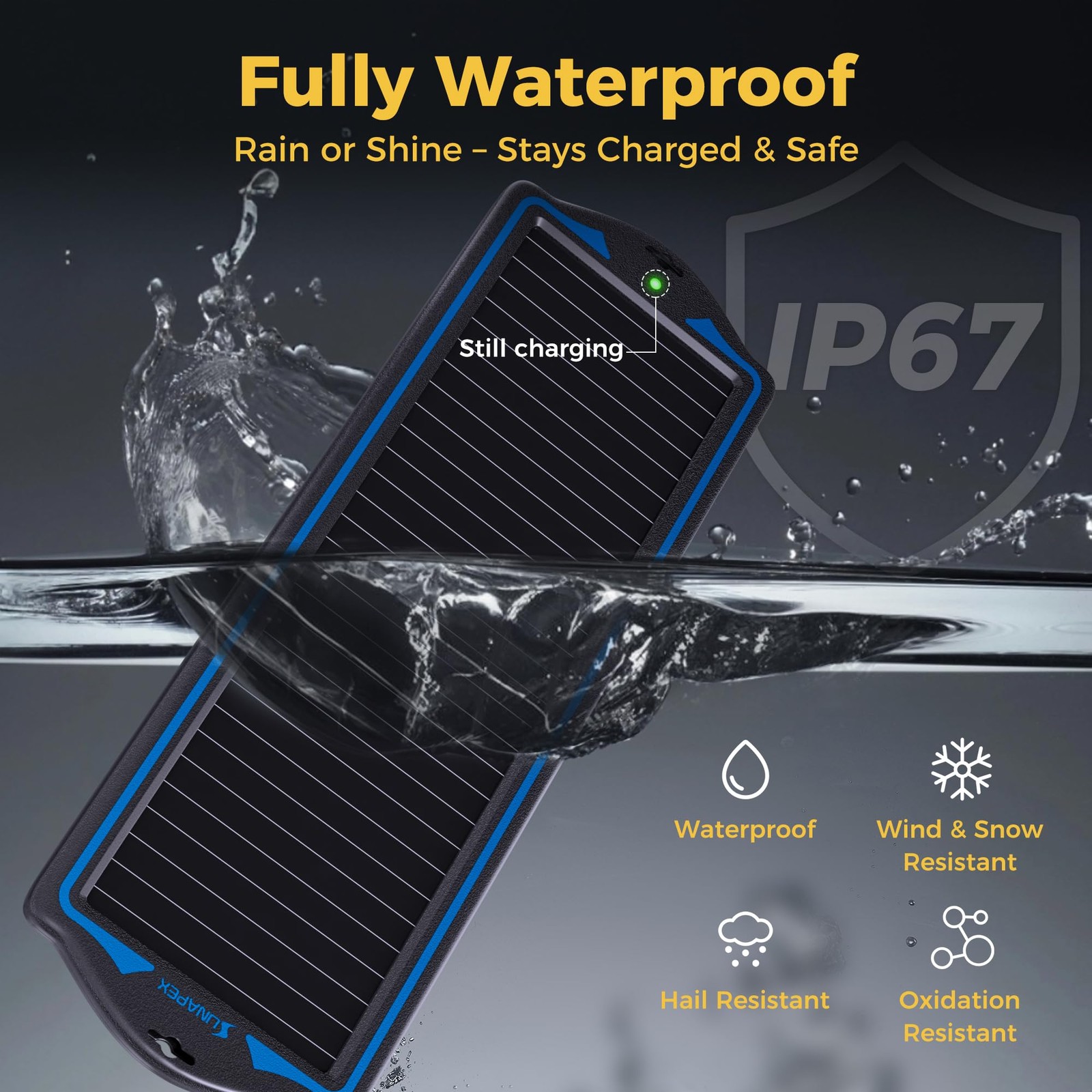 12V Solar Battery Charge: Waterproof Portable Solar Panel Kit - Battery Maintain