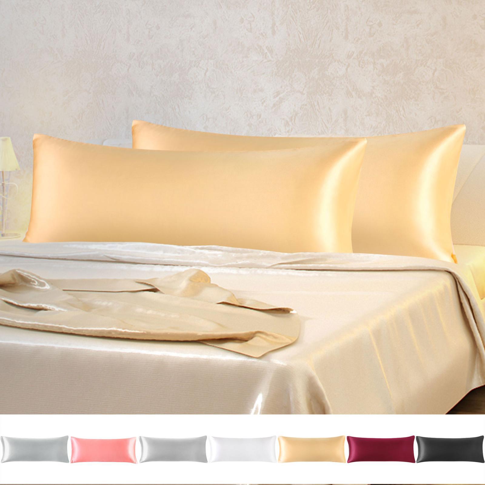 Satin Pillowcases 2 Pack Soft Body Pillow Cover with Zipper