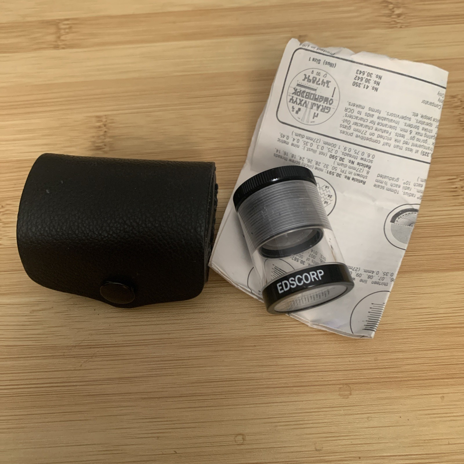 Edmund Scientific 6x Comparator Loupe with Measuring Reticle & Case