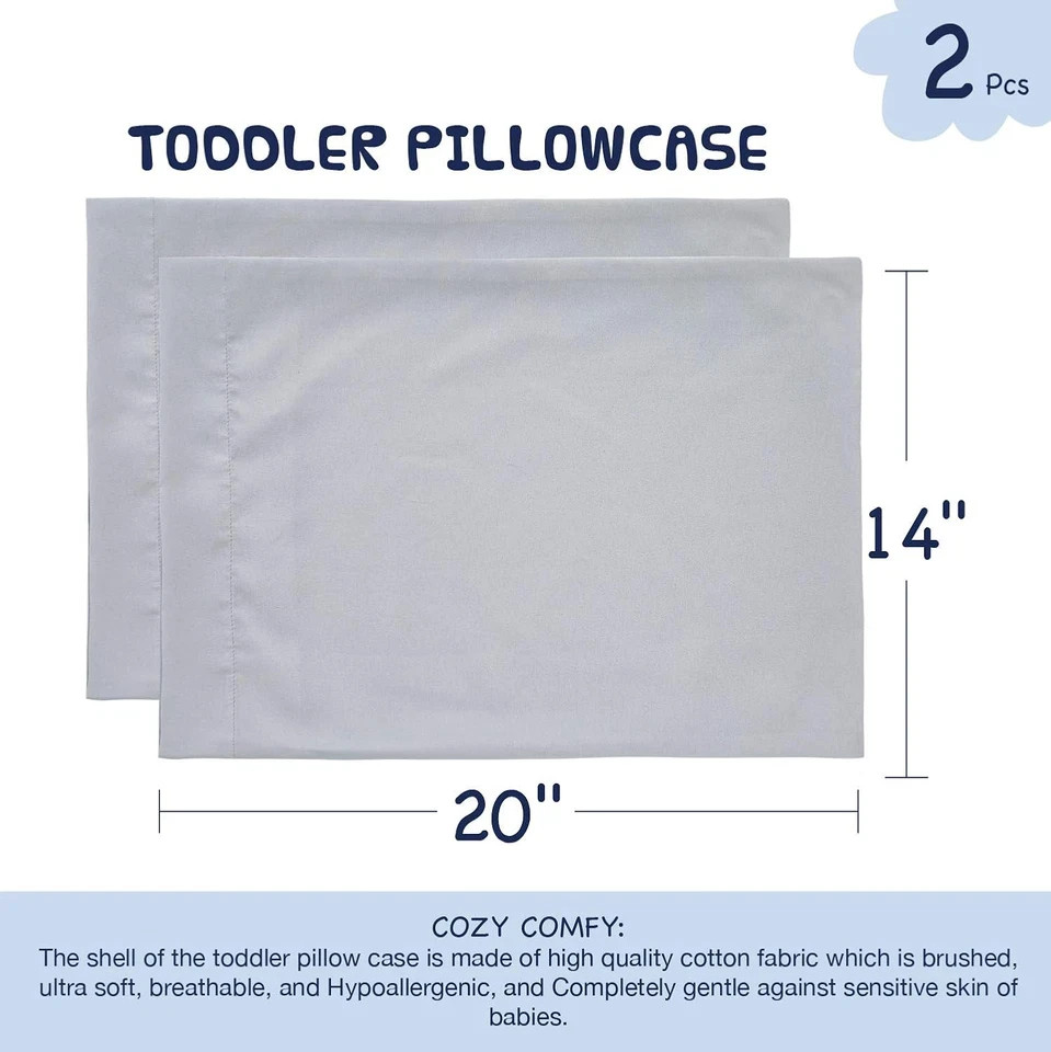 Toddler Pillowcases 13X18 Travel Pillow Case Set of 2, Small Pillow Case Fits Ba