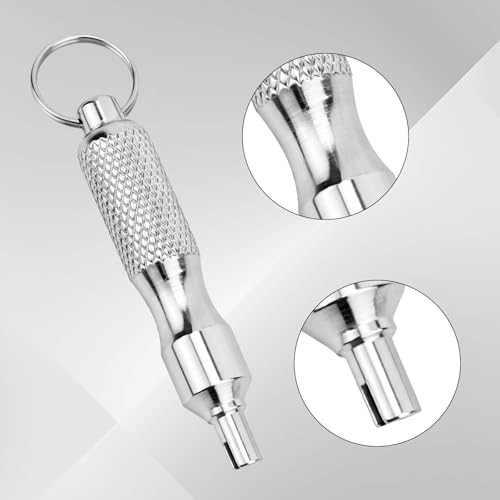 2pcs Valve Core Removal Tool Keychains, Dual & Single Head Tire Stem Core