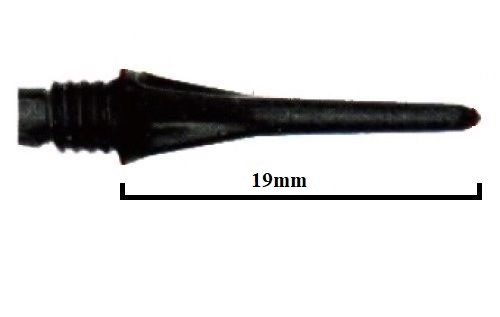 100 Harrows Black 19mm Plastic Micro Soft Tip Dart Points – Ships w/ Tracking