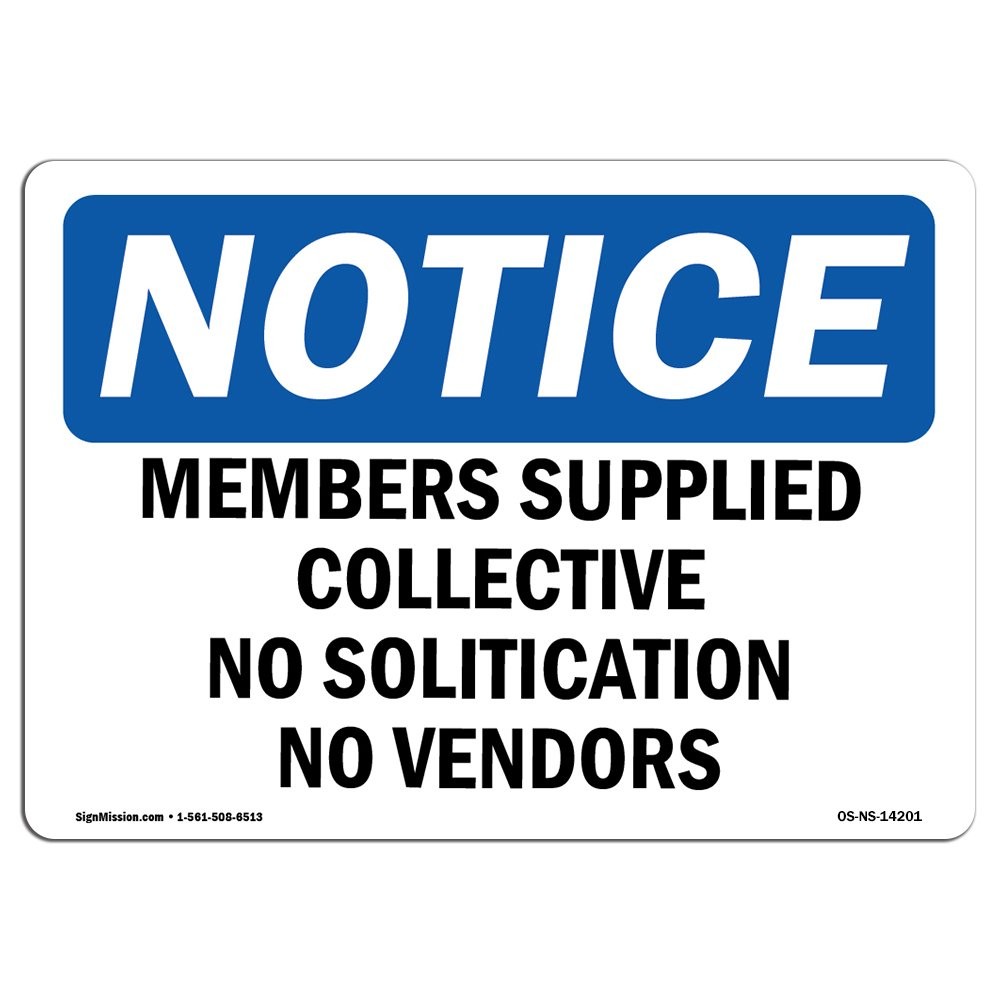 OSHA Notice Sign  Members Only All Guests Must Be Accompanied | Vinyl Label D...