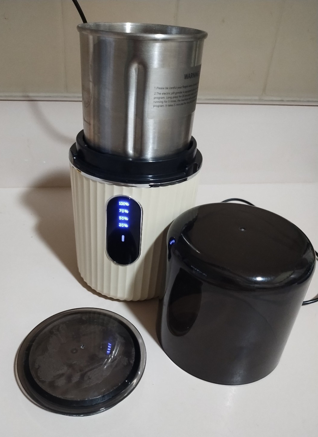 Electric Pill Crusher Grinder Pulverizer USB Charging No Manual 5.7 oz