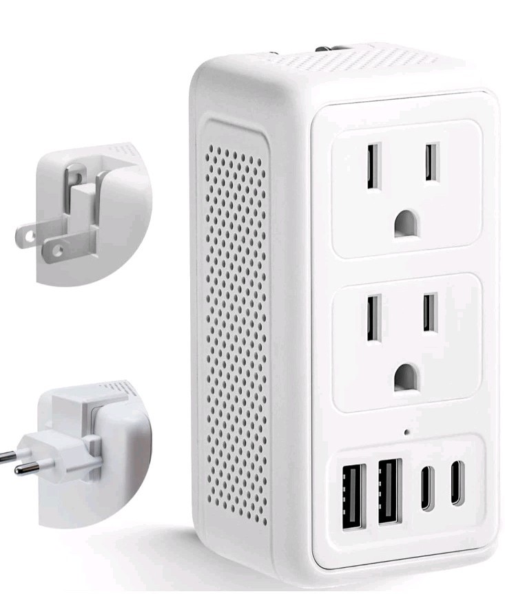 Mapambo European Travel Plug Adapter, International Power for US to Europe Power
