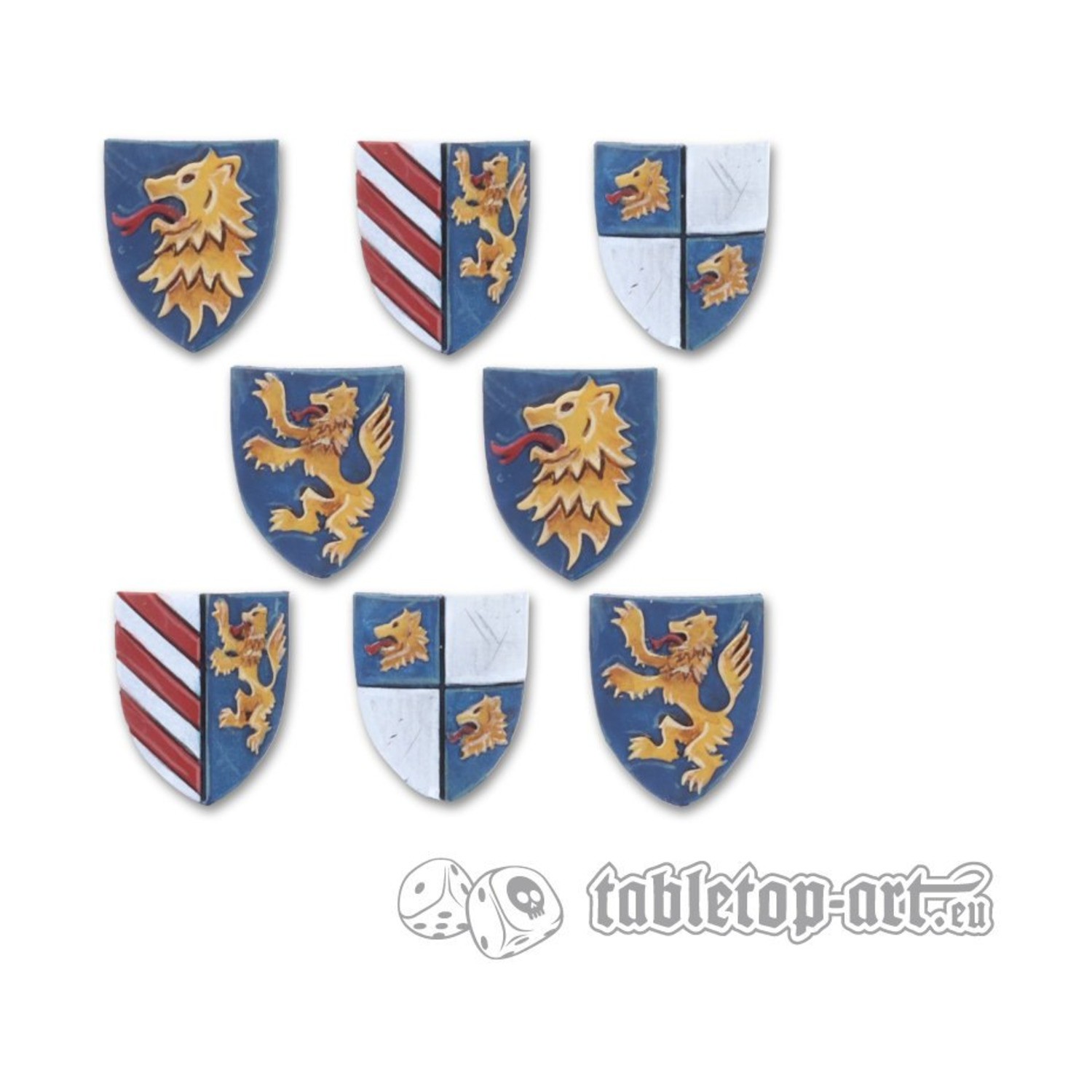Tabletop Art Mini Knight Shields Set #1 - Lions Pack New
