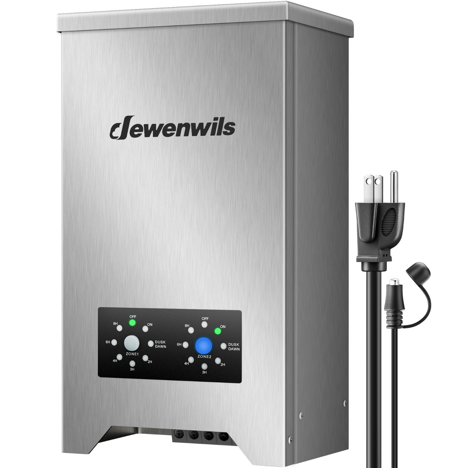 DEWENWILS 300W Low Voltage Transformer with Photocell & Timer 2-Zone Outdoor