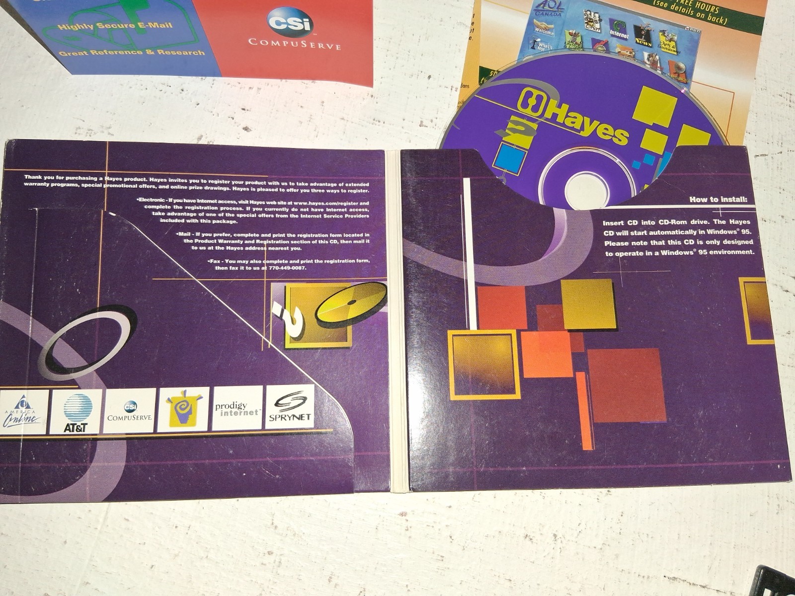 Hayes Smartcom Message Center LE CD + Floppies Driver Utilities Win95 Lot