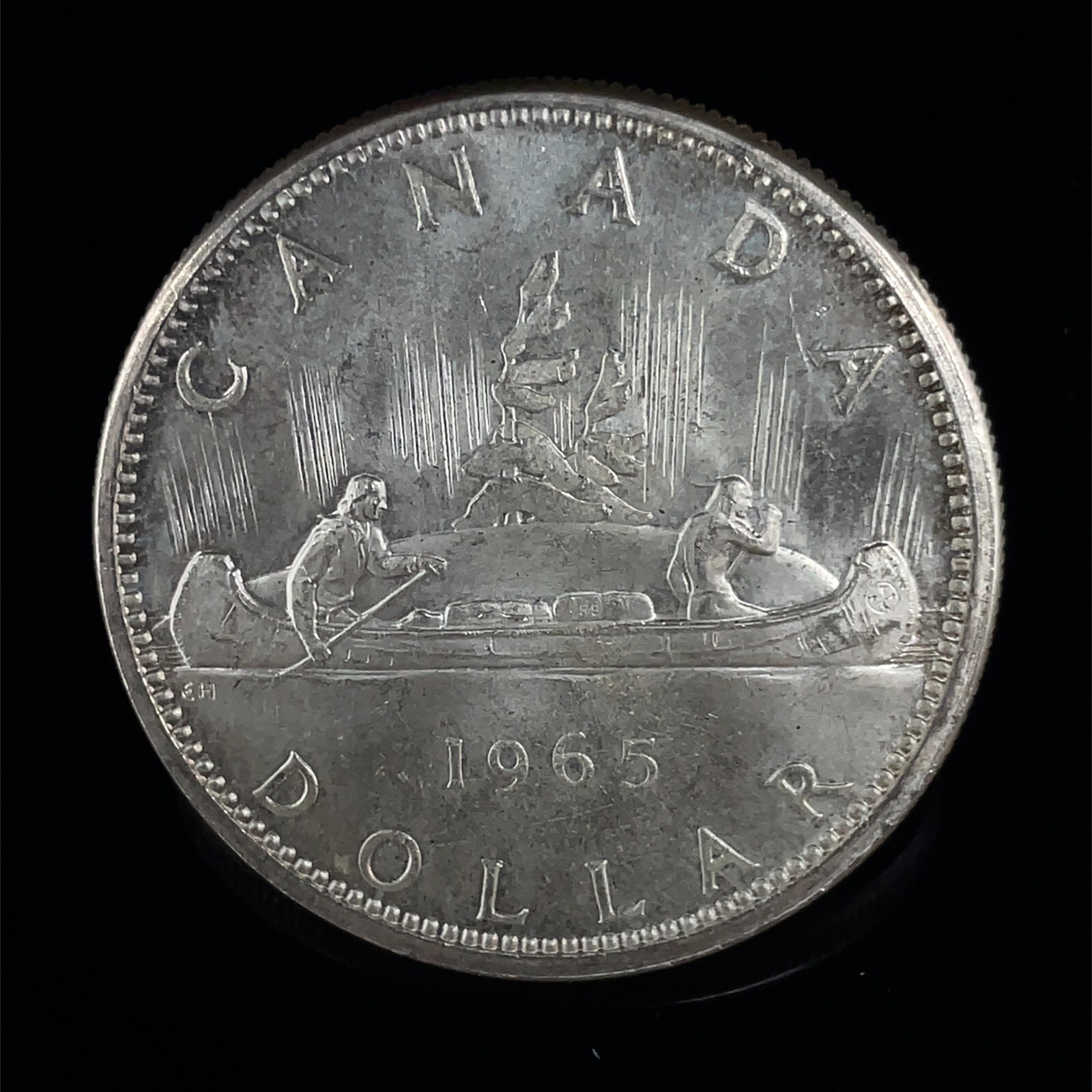 1965 PL Unc. $1 Canada Dollar .800 Silver Type 2 Small Beads Blunt 5.