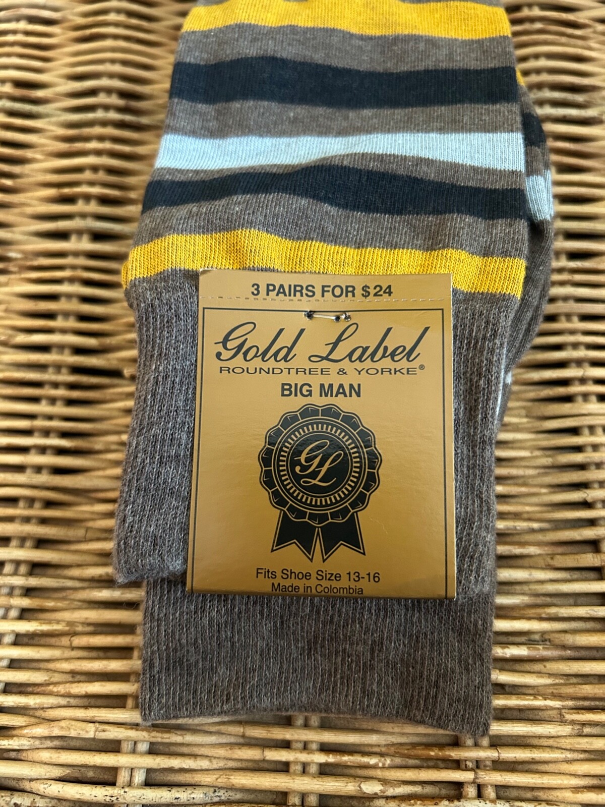 NWT's Roundtree & Yorke Gold Label Multicolor Big & Tall Man Socks Size 13-16 XL