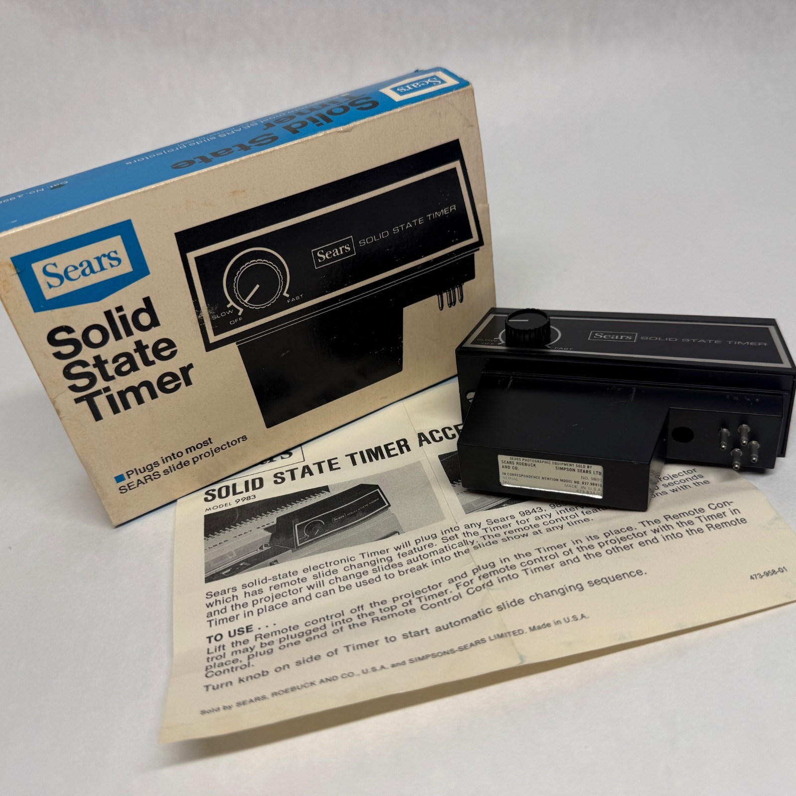 Vintage Solid State Timer for Sears Slide Projectors with Original Box
