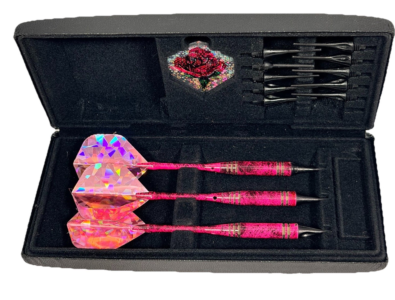 Plastic Tip Darts Set 3-Darts 15-Extra Tips, 3-Extra Flights, Holographic Flight