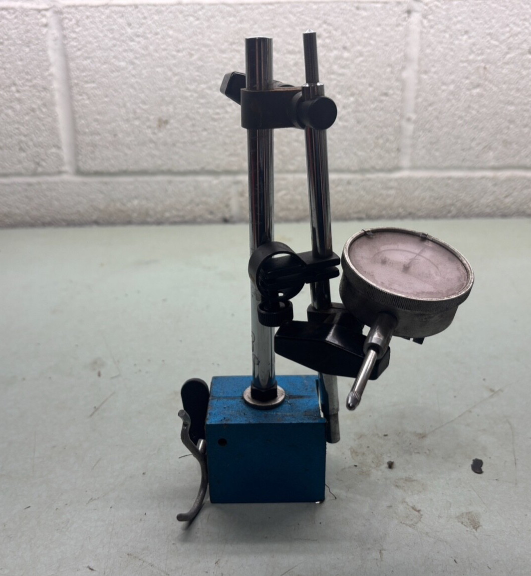 ENCO Magnetic Base Indicator Stand w/ Dial Indicator Vintage Machinist Tool