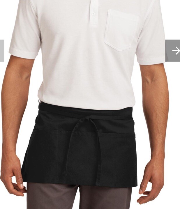 A702 Port Authority Easy Care Waist Apron with Stain Release two pockets black