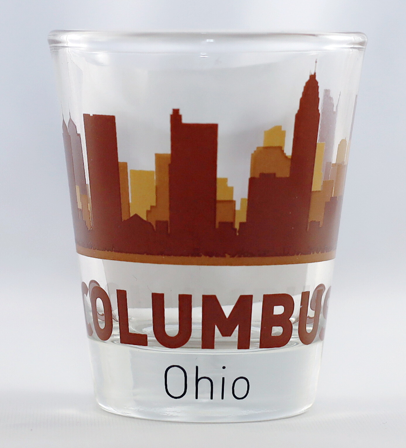 COLUMBUS OHIO SUNSET SKYLINE SHOT GLASS SHOTGLASS