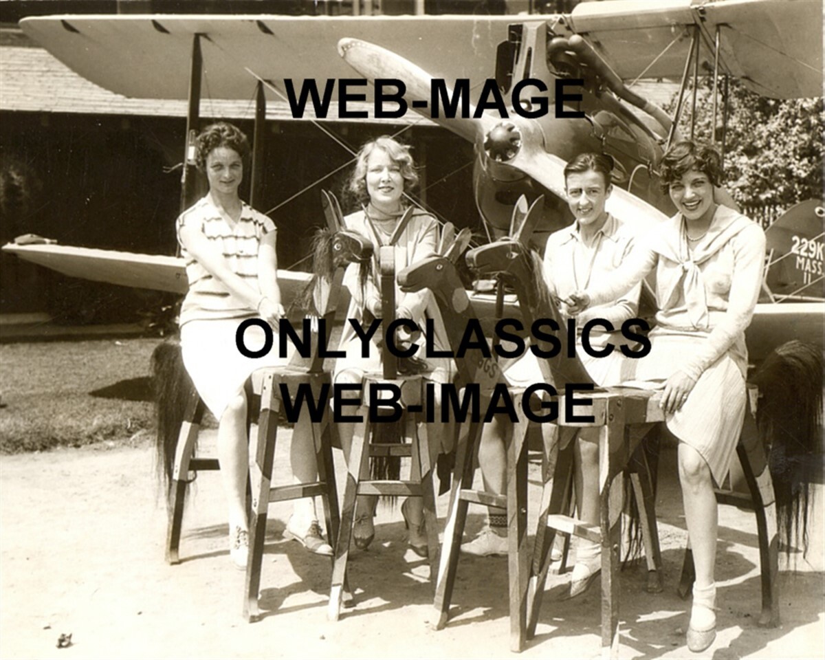 '29 SEXY RUTH ELDER,THADEN,CRAWFORD,TROUT-WOMAN PIONEERS AIRPLANE PHOTO AVIATION
