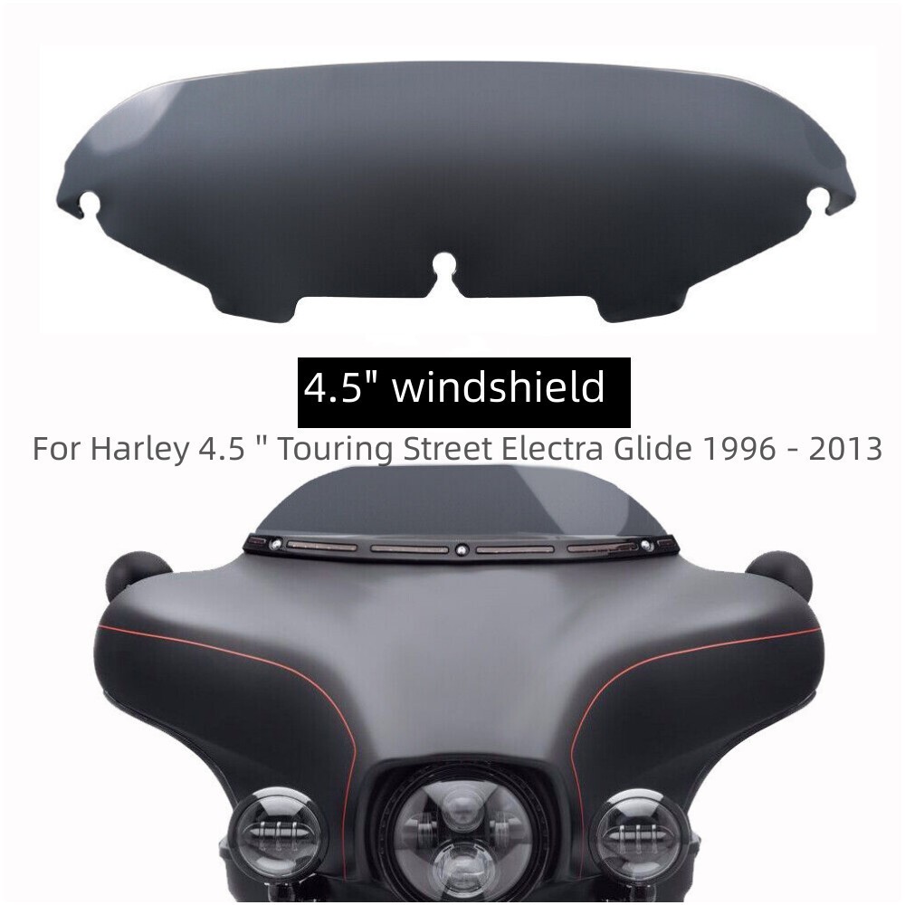 4.5"Black Motorcycle windshield for harley Touring Street Electra Glide 1996-13
