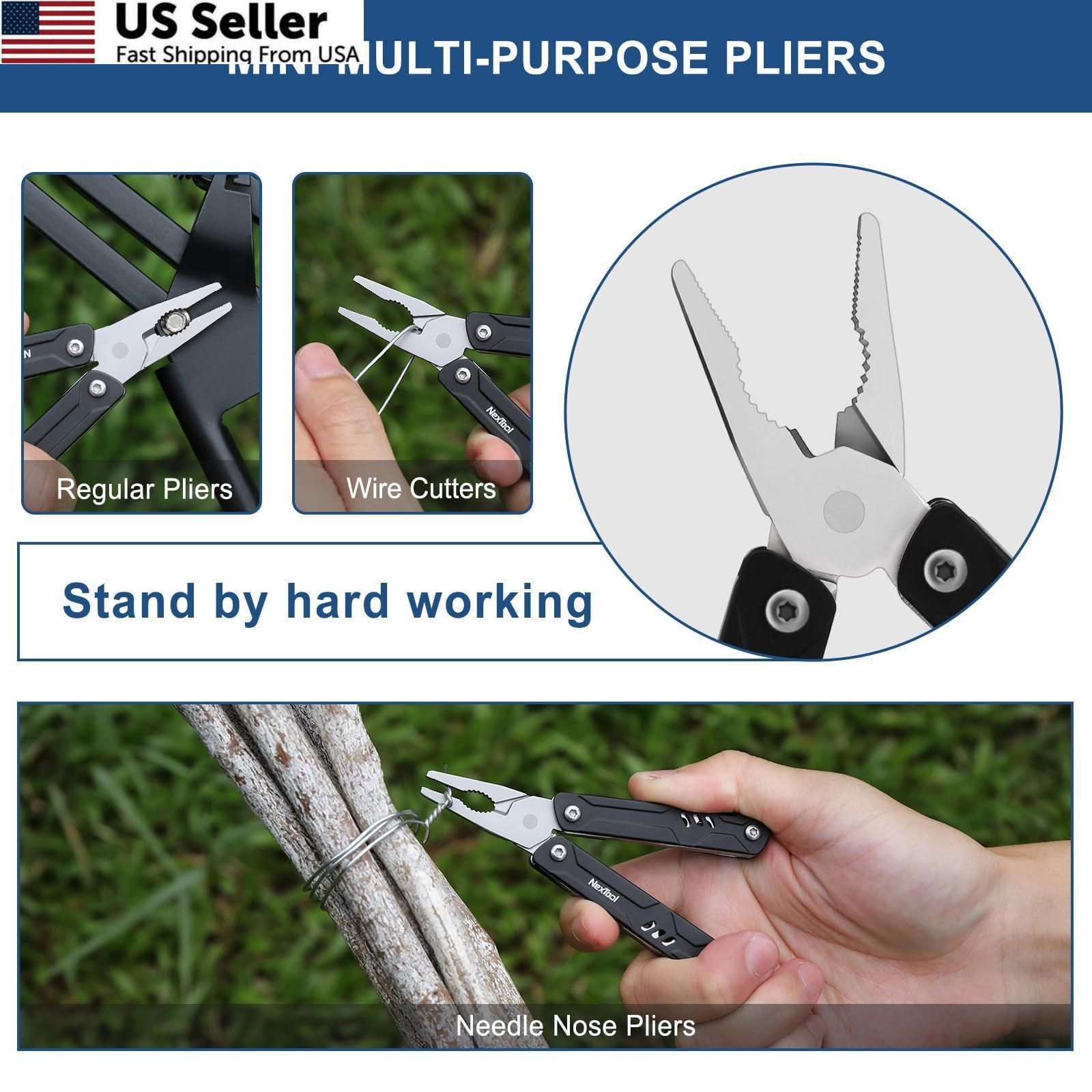 NexTool Mini Multitool - 9 in 1 Keychain Pocket Size, Sailor Lite