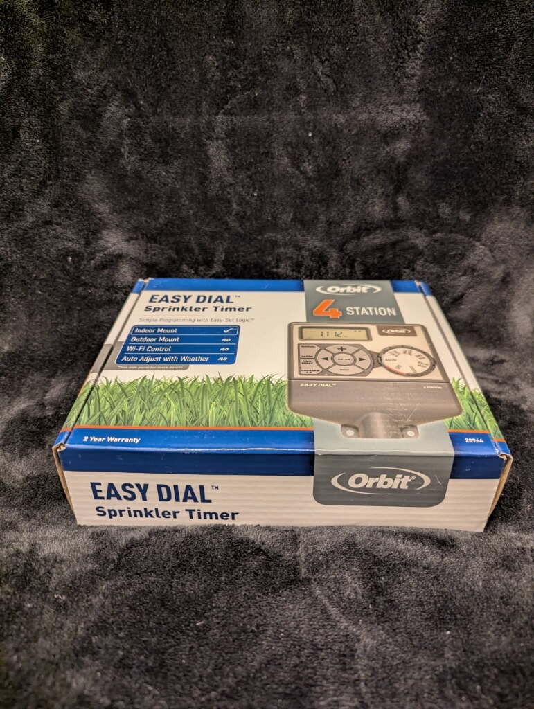 Orbit 4 Station Easy Dial Sprinkler Timer, Indoor Mount, New in Box