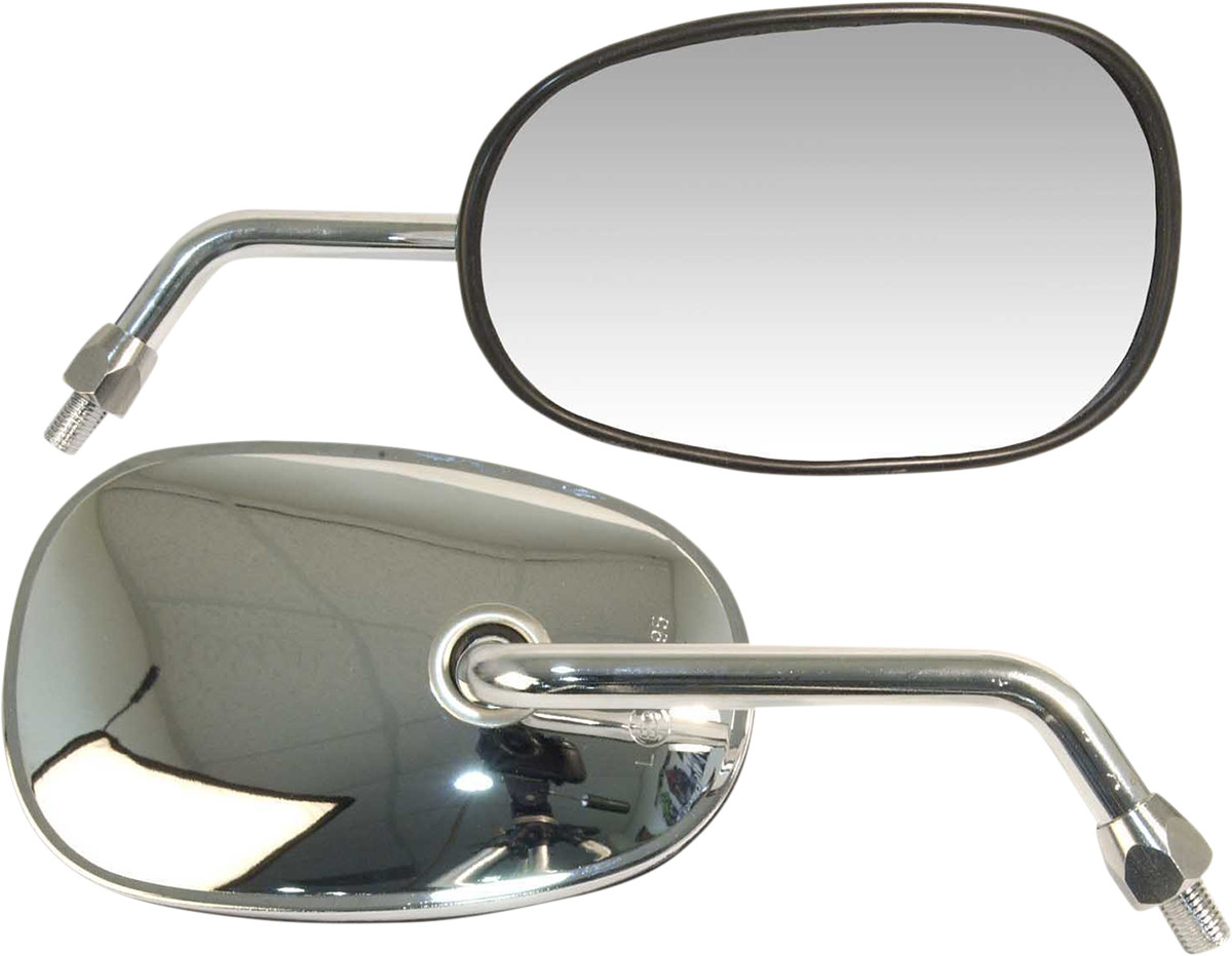 EMGO 20-29722 Kawasaki Style Replacement Mirror Rectangle Chrome Left