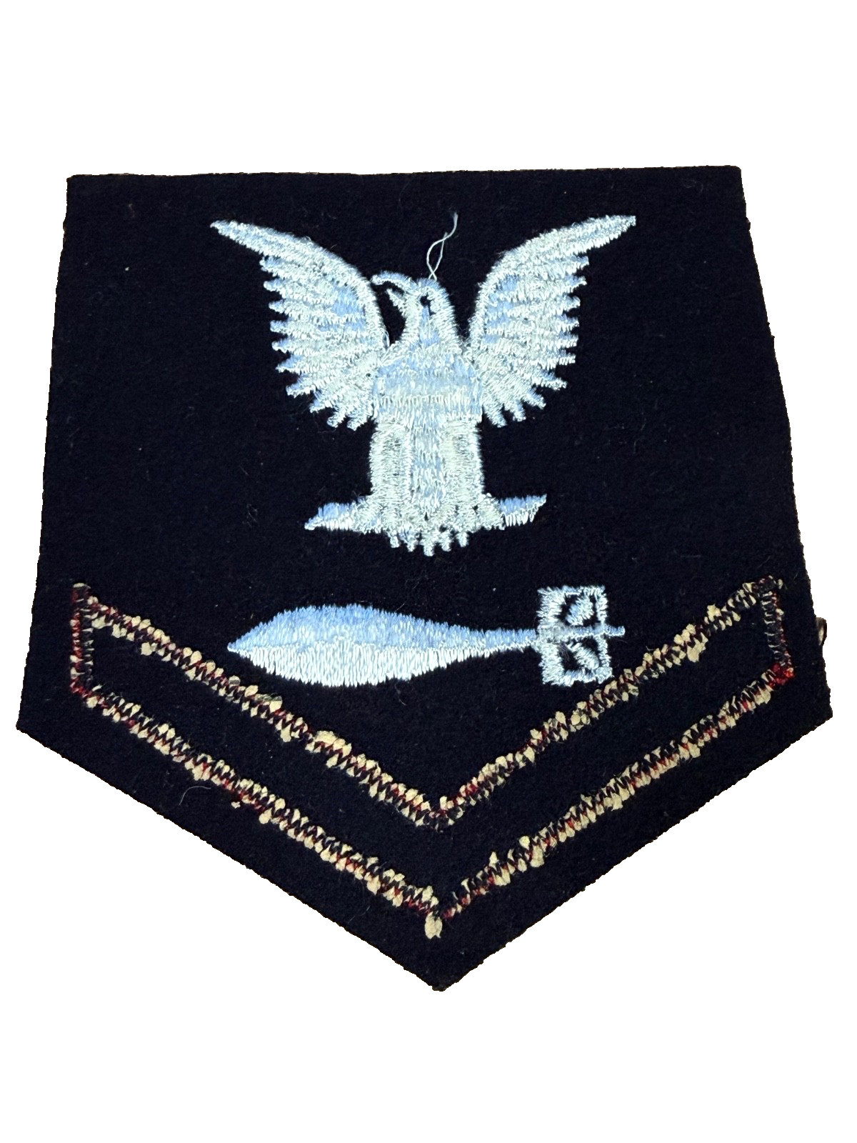 PreWar Left-Facing USN NAVY TORPEDOMAN 3RD CLASS BLUE RATING BADGE