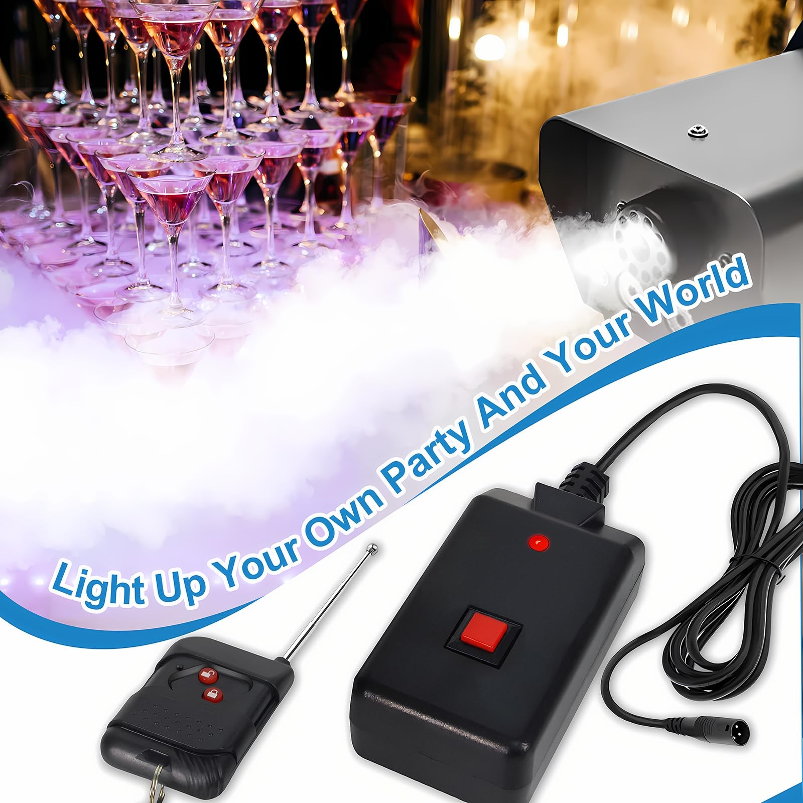 Fog Machine Remote Control Replacement Part and Receiver, for 400 500 900W Fo