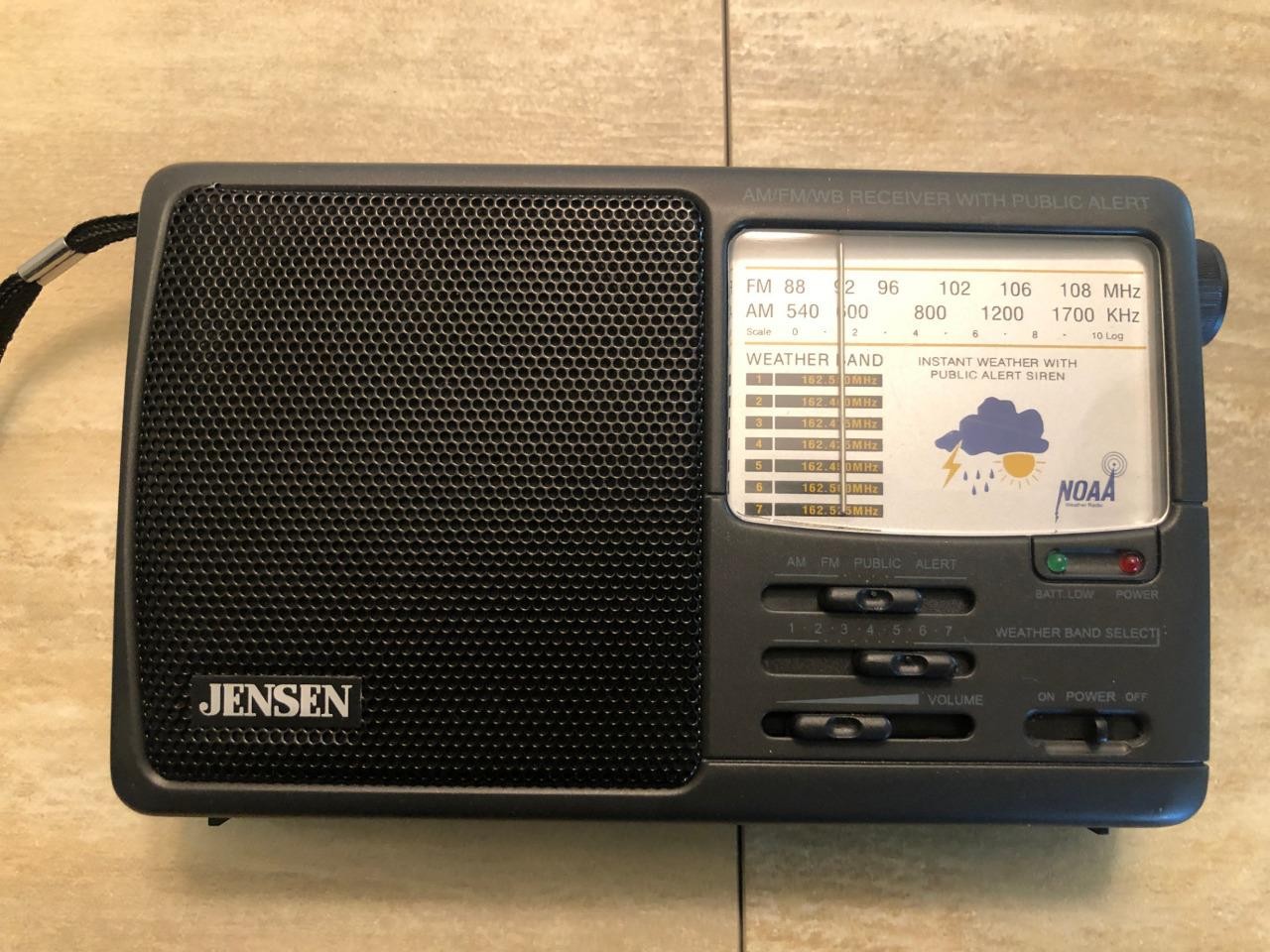 Jensen MR-600 Portable AM/FM Weather Band Radio W/Storm Alert Emergency