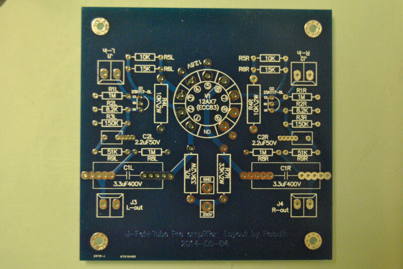 J-FET + Tube Preamp Preamplifier PCB Board Fit for 12AX7 / ECC83 Low Distortion