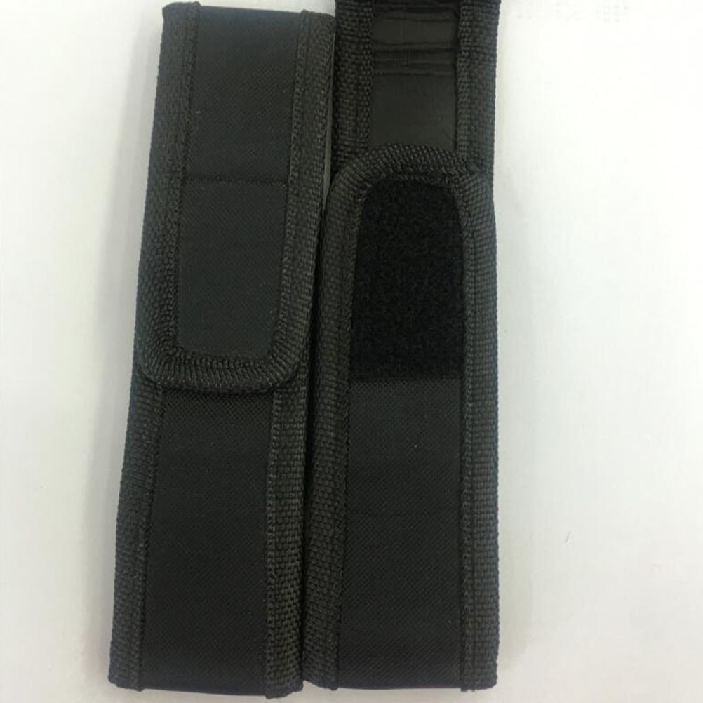 6Pcs Portable Outdoor Flashlight Holders Reusable Black Cloth Flashlight Pouches