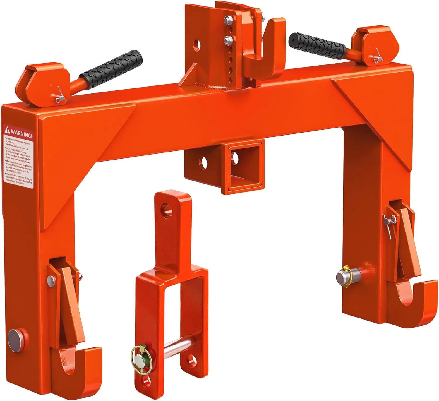 3 Point Quick Hitch Attachment & 2" Receiver for Category 1 Tractors, 3000 lbs
